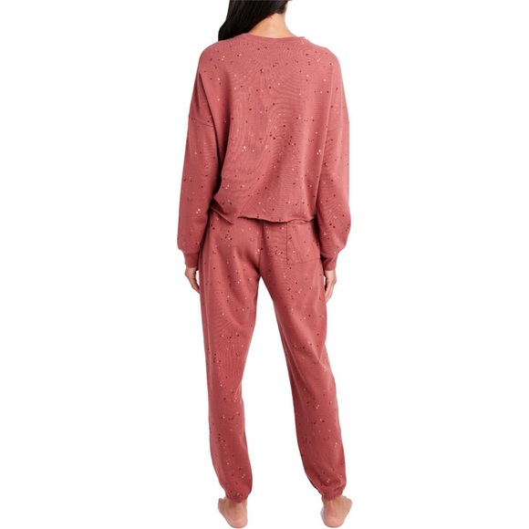 Sage Collective Cozy Raw Hem Cropped Lightweight Sweatshirt In Fauna Size XL NWT - Picture 4 of 9